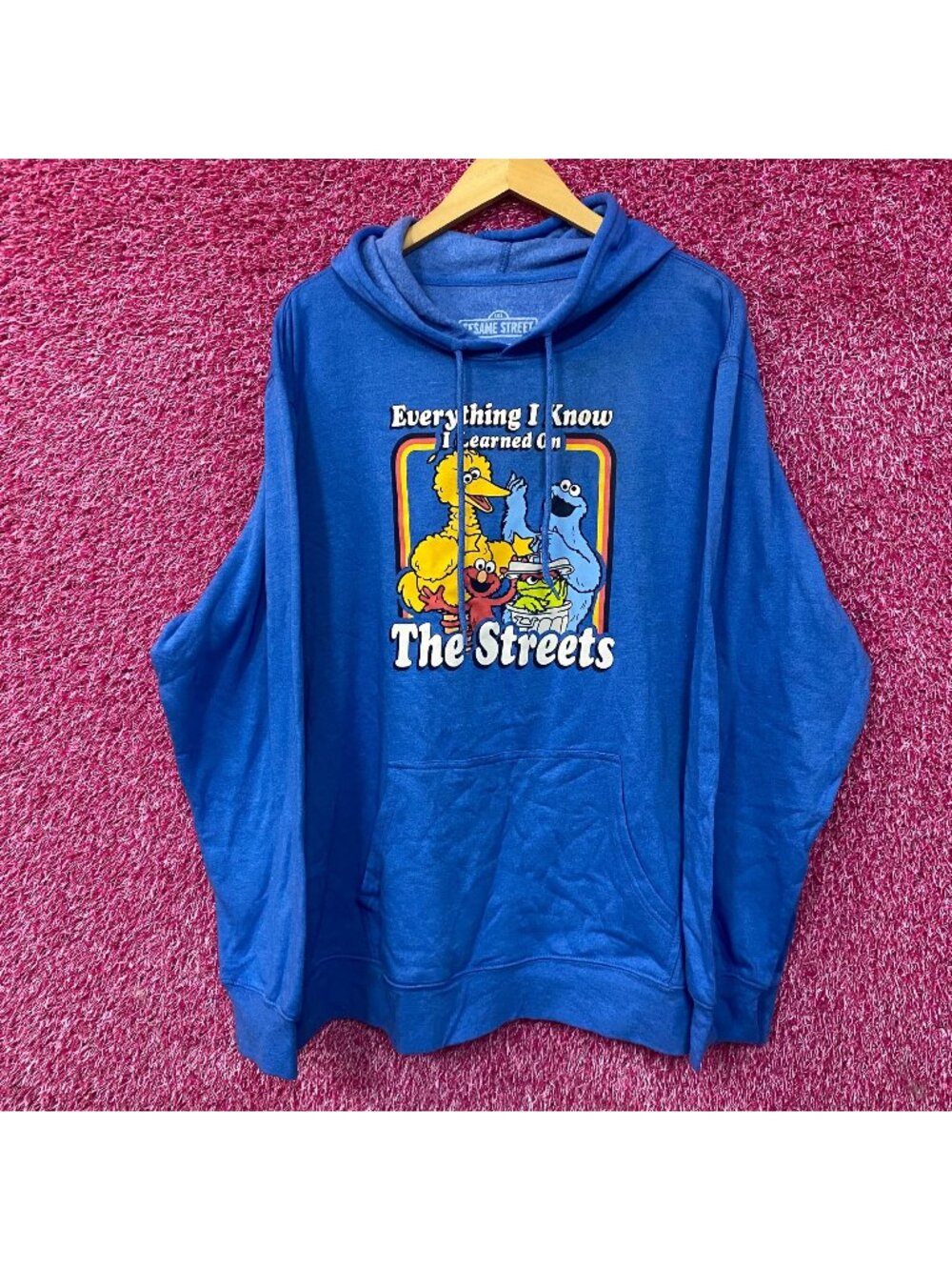 Everything I Know I Learned on the Streets Sesame Street Blue 2XL